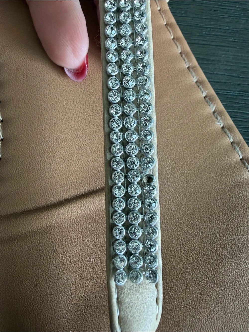 torrid Cream Rhinestone T-Strap Flat Sandals